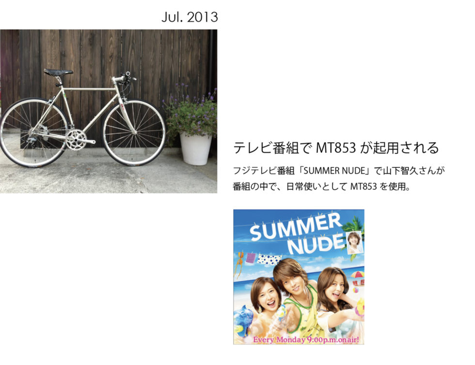 2013年7月 テレビ番組でMT853が起用された様子