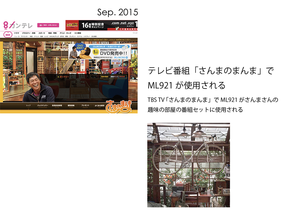 2015年9月 テレビ番組『さんまのまんま』でML921が使用される