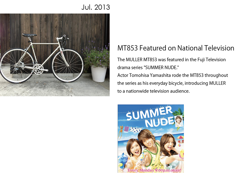 The MULLER MT853 featured in the Fuji Television drama series SUMMER NUDE in July 2013.